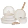 9Pcs Nonstick Cookware Set Kitchen Pots And Pans Set With Detachable Handles Tempered Glass Lids Dishwasher Oven Safe Aluminum Alloy Kitchen Cookware