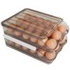 Egg Container Holder For Refrigerator Double Layer Egg Storage Box With Lid Automatic Rolling Egg Box Organizer Bin Tray Rack 36 Eggs