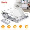 3Pcs Dish Drainer Drying Rack Set Drainer Drain Board Dish Rack K W/ Plastic Cutlery Holder Drain Board
