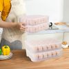 2Pcs Plastic Egg Holder Stackable Egg Storage Box Egg Rack For Refrigerator 24 Cavity Per Container
