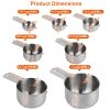 7Pcs Measuring Cups Stainless Steel Kitchen Measurement Tool For Cooking Baking Dry Spices Liquid Ingredients Easy To Read Markings