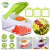 Vegetable Slicer Quick Potato Tomato Fruit Cutter Set W/3 Blades Stainless Steel Food Chopper