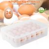 2Pcs Plastic Egg Holder Stackable Egg Storage Box Egg Rack For Refrigerator 24 Cavity Per Container