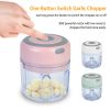 Mini Electric Garlic Chopper 8.45Oz Cordless Garlic Mincer Food Chopper Rechargeable Food Blender Chili Nut Onion Pepper Meat Ginger Baby Food