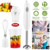 3-In-1 Immersion Hand Blender Multifunctional Stick Blender Mixer Grinder W/ Stirring Steel Blades 600Ml Mixing Beaker Milk Frother Egg-Whisk For Baby