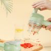 4 In 1 Handheld Electric Vegetable Cutter Mini Food Fruit Chopper Grinder Slicer Dicer Garlic Meat Ginger Mud Masher Rechargeable Food Processor