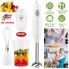 3-In-1 Immersion Hand Blender Multifunctional Stick Blender Mixer Grinder W/ Stirring Steel Blades 600Ml Mixing Beaker Milk Frother Egg-Whisk For Baby