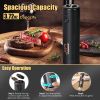 Electric Pepper Grinder Usb Rechargeable Pepper Mill Automatic Salt Grinder With 6 Adjustable Coarseness Led Light 110Ml/3.72Oz Container One Hand Ope