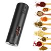 Electric Pepper Grinder Usb Rechargeable Pepper Mill Automatic Salt Grinder With 6 Adjustable Coarseness Led Light 110Ml/3.72Oz Container One Hand Ope