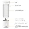 450Ml/15.2Oz Portable Fruit Blender With 6 Blades Rechargeable Juice Cup For Shakes Smoothies Juice Personal Mini Fruit Mixer For Outdoor Gym Office