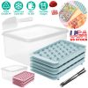 4 Packs Small Ice Cube Trays Mini Circle Ice Cube Tray Round Ice Ball Maker Mold With Lid Bin 132Pcs Ice Cubes For Chilling Drinks Coffee Juice Cockta