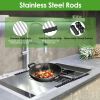 Extra Large Stretchable Roll Up Dish Drying Rack With 2 Removable Utensil Baskets Foldable Over Sink Stainless Steel Dish Drying Rack 12.59In To 23.22