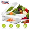 12 In 1 Vegetable Chopper With Container Kitchen Food Slicer Dicer Grater Peeler Egg Separator Hand Protector For Onion Salad Potato