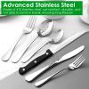 48-Piece Silverware Set Stainless Steel Flatware Cutlery Set Tableware Eating Utensils For 8 With Knife Fork Spoon Dishwasher Safe For Home Kitchen Re