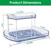 2 Tier Turntable Organizer Rectangular Refrigerator Spinner Storage Rack With 360° Rotatable Slide Rail For Kitchen Cabinet Countertop
