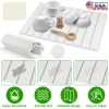 Foldable Stone Dish Drying Mats Home Dish Quick Drying Stone Pad Super Absorbent Diatomaceous Earth Draining Mat With Anti-Slip Net Sanding Pad For Di