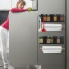 2Pcs Magnetic Spice Racks For Refrigerator With Paper Towel Holder Hooks Kitchen Space-Saving Foldable Fridge Magnet Organizer For Oven Microwave Wash