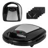 5 In 1 Electric Sandwich Maker Waffle Panini Press Grill Mini Donut Egg Roll With Removable Non-Stick Plates Cool Touch Handle For Breakfast Steak Toa