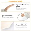 Kitchen Cookware Set Pots And Pans Set White Nonstick Granite Coating Dishwasher Safe Fast Even Heat Induction Frying Pan Stockpot Sauce Pan