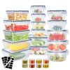 44Pieces Plastic Food Storage Containers With Lids Airtight Leak-Proof Reusable Meal Prep Containers Lunch Container With Labels Marker For Kitchen St