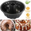 Fluted Tube Cake Pan Non-Stick Carbon Steel Round Bakeware Household Baking Tray Bundt Cake Pans For Mousse Cake Gelatin Bread
