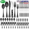 48-Piece Silverware Set Stainless Steel Flatware Cutlery Set Tableware Eating Utensils For 8 With Knife Fork Spoon Dishwasher Safe For Home Kitchen Re