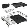 Retractable Dish Drying Rack Extra Large Dish Rack With Drainboard Utensil Holder For Countertop Over Sink Rustproof Expandable
