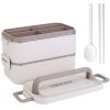 Bento Lunch Box 3 Stackable Food Container Leakproof Dishwasher Microwave Oven Safe Bento Box With Chopsticks Spoon For Adult Kids Work Picnic