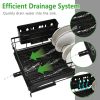Retractable Dish Drying Rack Extra Large Dish Rack With Drainboard Utensil Holder For Countertop Over Sink Rustproof Expandable