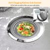 2Pcs 4.53In Kitchen Sink Strainer Stainless Steel Mesh Drain Basket Stopper 0.74 Wide Rim Food Catcher Sink Waste Plug