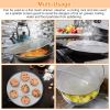 Grease Splatter Screen 13In Stainless Steel Fine Mesh Splash Mesh Shield Hot Oil Stopper W/ Resting Feet For Frying Pan Cooking Woks Skillets Pots Pan