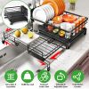 Retractable Dish Drying Rack Extra Large Dish Rack With Drainboard Utensil Holder For Countertop Over Sink Rustproof Expandable