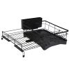Retractable Dish Drying Rack Extra Large Dish Rack With Drainboard Utensil Holder For Countertop Over Sink Rustproof Expandable