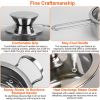Stainless Steel Cookware Set Fast Even Heat Induction Pots Pans Set Dishwasher Safe With 2.7/3.7 Quart Stockpot 2 Quart Saucepan 9.17In Frying Pan