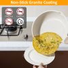 Kitchen Cookware Set Pots And Pans Set White Nonstick Granite Coating Dishwasher Safe Fast Even Heat Induction Frying Pan Stockpot Sauce Pan