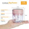Mini Electric Garlic Chopper 8.45Oz Cordless Garlic Mincer Food Chopper Rechargeable Food Blender Chili Nut Onion Pepper Meat Ginger Baby Food