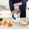 Hand Rotary Vegetable Mandoline Slicer Manual Rotary Fruit Cutter Cheese Grater Grinder Chopper Shredder W/ 3 Stainless Steel Drums Strong Suction Bas