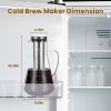 Cold Brew Coffee Maker Iced Tea Maker Pitcher Glass Coffee Pot Brewing Glass Carafe Tea Infuser Coffee Kettle With Removable Fine-Mesh Filter Dishwash