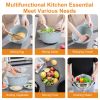 Multifunctional Mixing Bowl With Lid Set 3 Replaceable Graters Food Strainer And Colander Fruit Vegetable Washing Basket Stainless Steel