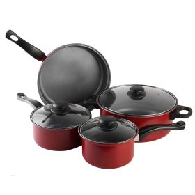 7Pcs Nonstick Cookware Set Nonstick Pots Pans Kitchenware Set With 2 Sauce Pans 1 Fry Pan 1 Casserole 3 Lids Indoor Outdoor Use