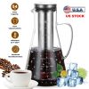 Cold Brew Coffee Maker Iced Tea Maker Pitcher Glass Coffee Pot Brewing Glass Carafe Tea Infuser Coffee Kettle With Removable Fine-Mesh Filter Dishwash