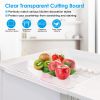 Clear Acrylic Kitchen Cutting Board With Counter Lip 17.71X15.74In Non-Slip Transparent Countertop Cutting Board Kitchen Countertop Protector For Dini