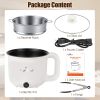 Electric Hot Pot With Steamer 1.8L Mini Portable Hot Pot With 300W 600W Dual Power For Egg Fried Rice Ramen Oatmeal Soup Overheat Protection For Colle