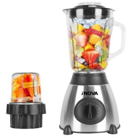 800W Countertop Blenders Kitchen Vegetable Blender Fruit Smoothie Blender With 50.72Oz 6-Cup Glass Jar Small Cup 2 Kinds Of Blades 5-Level Speed