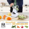 Hand Rotary Vegetable Mandoline Slicer Manual Rotary Fruit Cutter Cheese Grater Grinder Chopper Shredder W/ 3 Stainless Steel Drums Strong Suction Bas