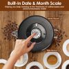 61Oz Stainless Steel Coffee Container With Scoop Date Month Tracker Airtight Coffee Canister For Coffee Beans Grounds Tea Sugar Nut Candy Flour