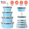 4Pcs Collapsible Bowls With Lids, Silicone Folding Food Storage Containers, Space Saving Camping Bowls, Microwave & Freezer & Dishwasher Safe Meal Pre