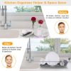 3Pcs Dish Drainer Drying Rack Set Kitchen Dish Rack Countertop Storage Rack W/ Plastic Cutlery Holder Drain Board