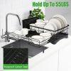 Retractable Dish Drying Rack Extra Large Dish Rack With Drainboard Utensil Holder For Countertop Over Sink Rustproof Expandable