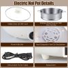 Electric Hot Pot With Steamer 1.8L Mini Portable Hot Pot With 300W 600W Dual Power For Egg Fried Rice Ramen Oatmeal Soup Overheat Protection For Colle